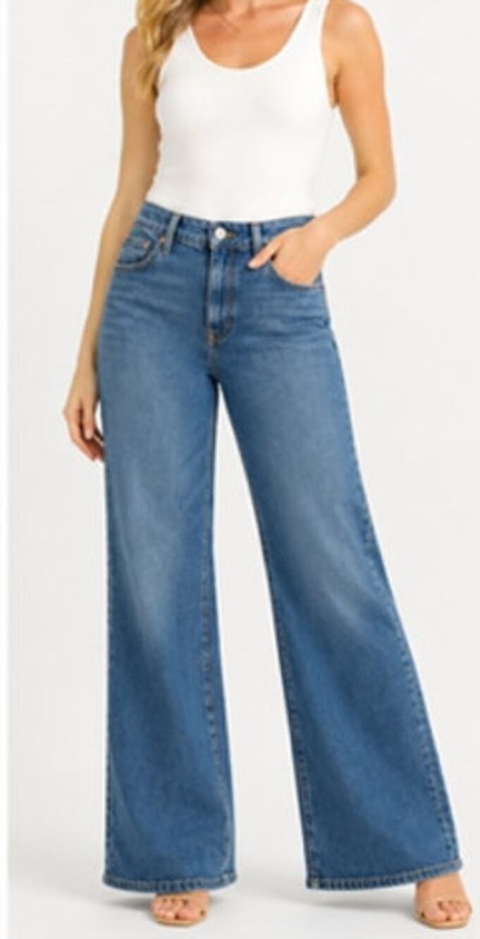Hudson Jolene Wide Leg Jeans in Risque Size 30 High Rise Stretch Denim